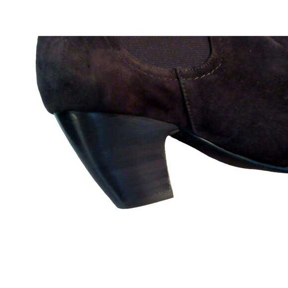 Vaneli Dark Brown Suede Tapered Block Heel Side Stretch Bootie Shoe Boot Sz 9.5 - Picture 7 of 9